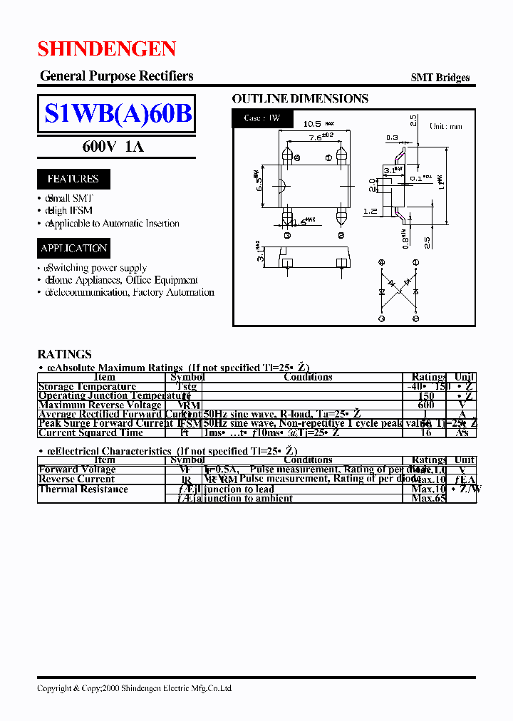 S1WB60B_52968.PDF Datasheet Download --- IC-ON-LINE