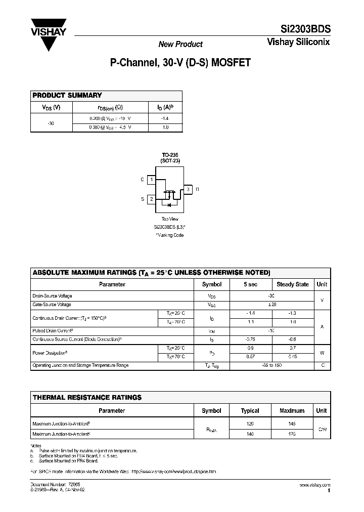 SI2303BDS_174395.PDF Datasheet