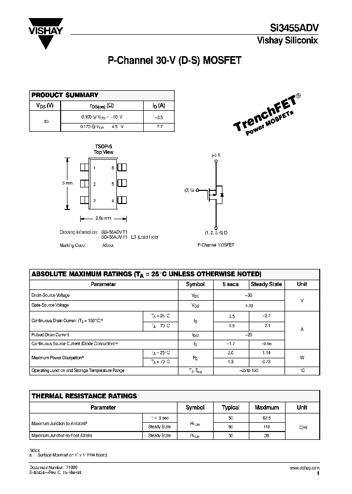 SI3455ADV_182328.PDF Datasheet