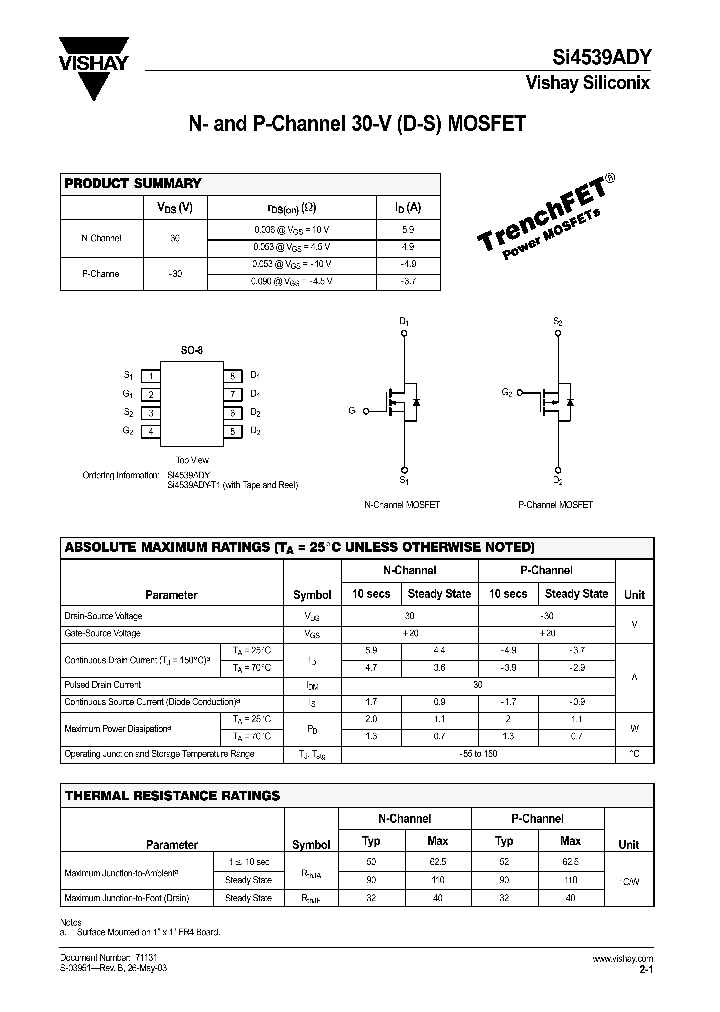 SI4539ADY_115581.PDF Datasheet