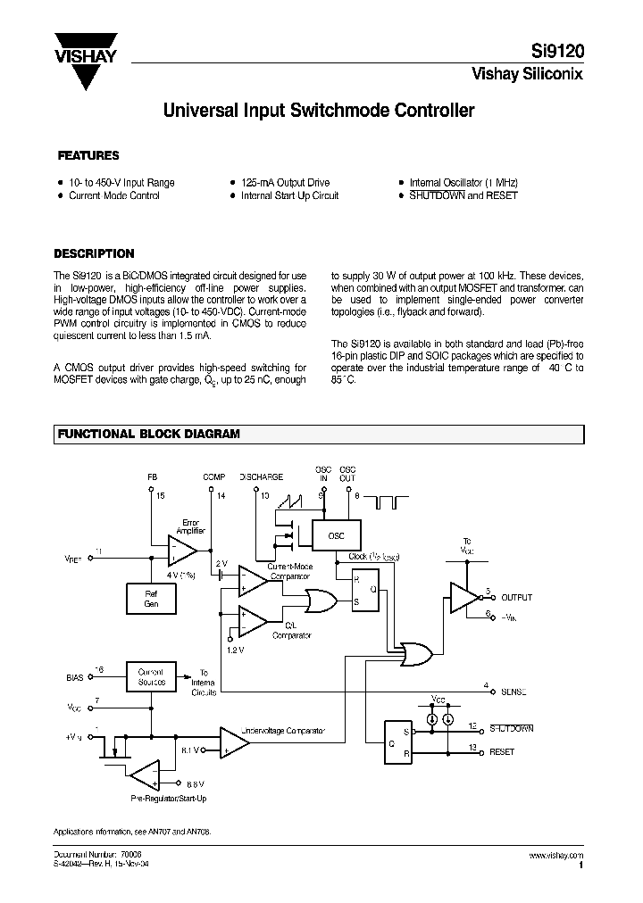 SI9120_43250.PDF Datasheet Download --- IC-ON-LINE