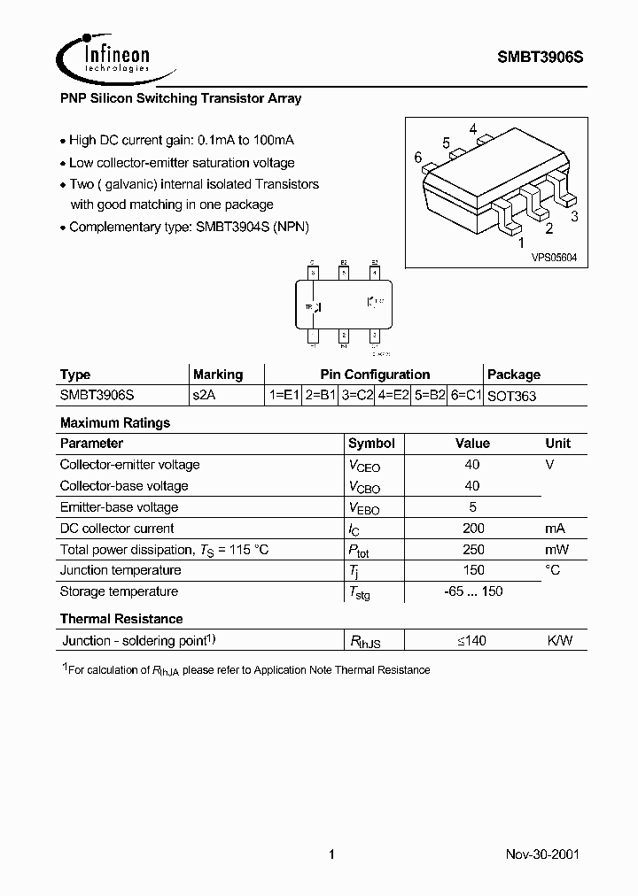 SMBT3906S_43368.PDF Datasheet