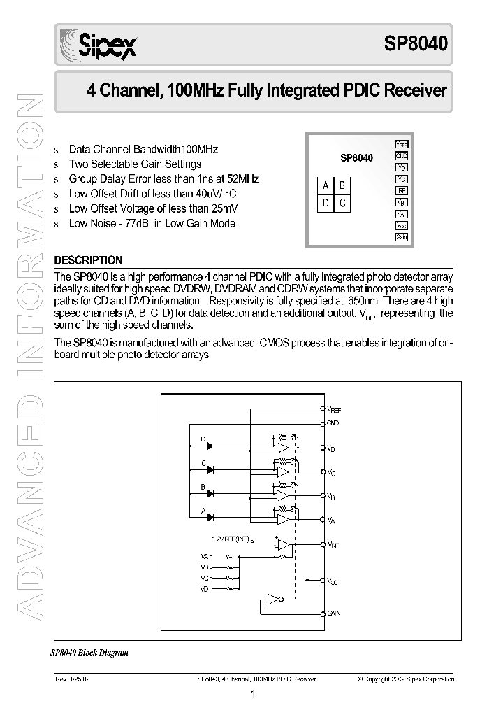 SP8040_42123.PDF Datasheet Download --- IC-ON-LINE