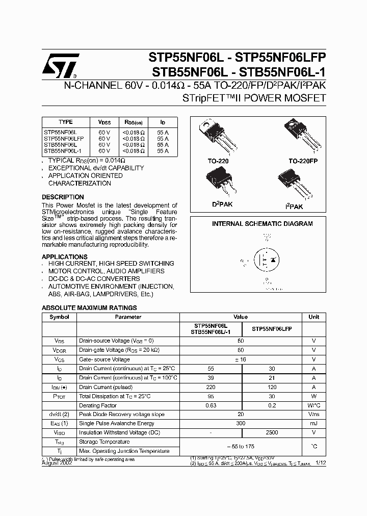 STP55NF06L_65034.PDF Datasheet Download --- IC-ON-LINE