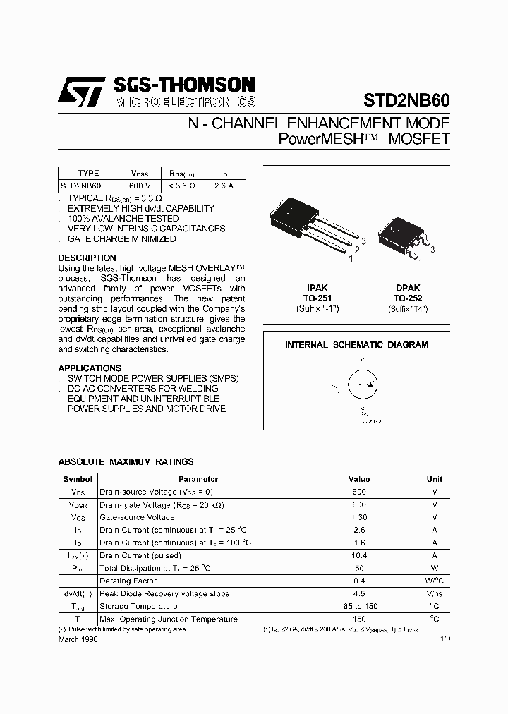 STD2NB60_138670.PDF Datasheet