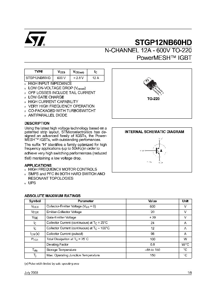 STGP12NB60HD_77085.PDF Datasheet
