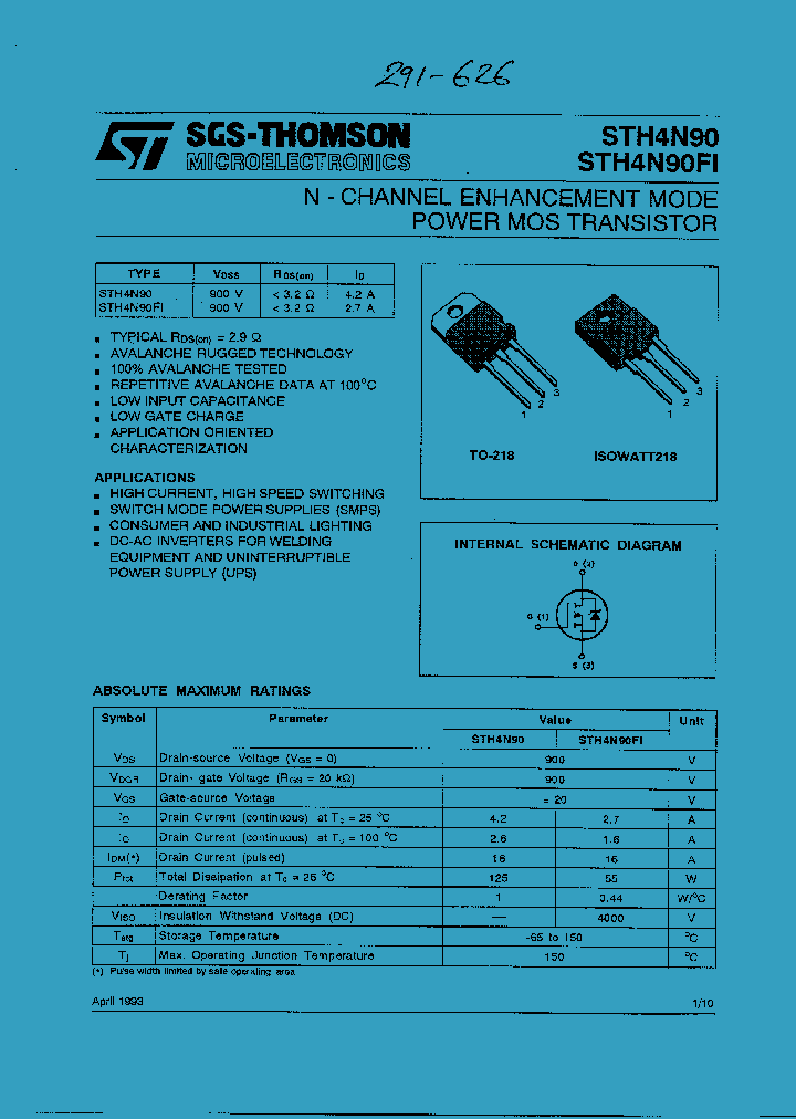 STH4N90_77109.PDF Datasheet