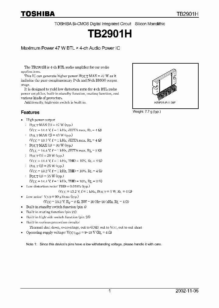 TB2901H_176131.PDF Datasheet Download --- IC-ON-LINE