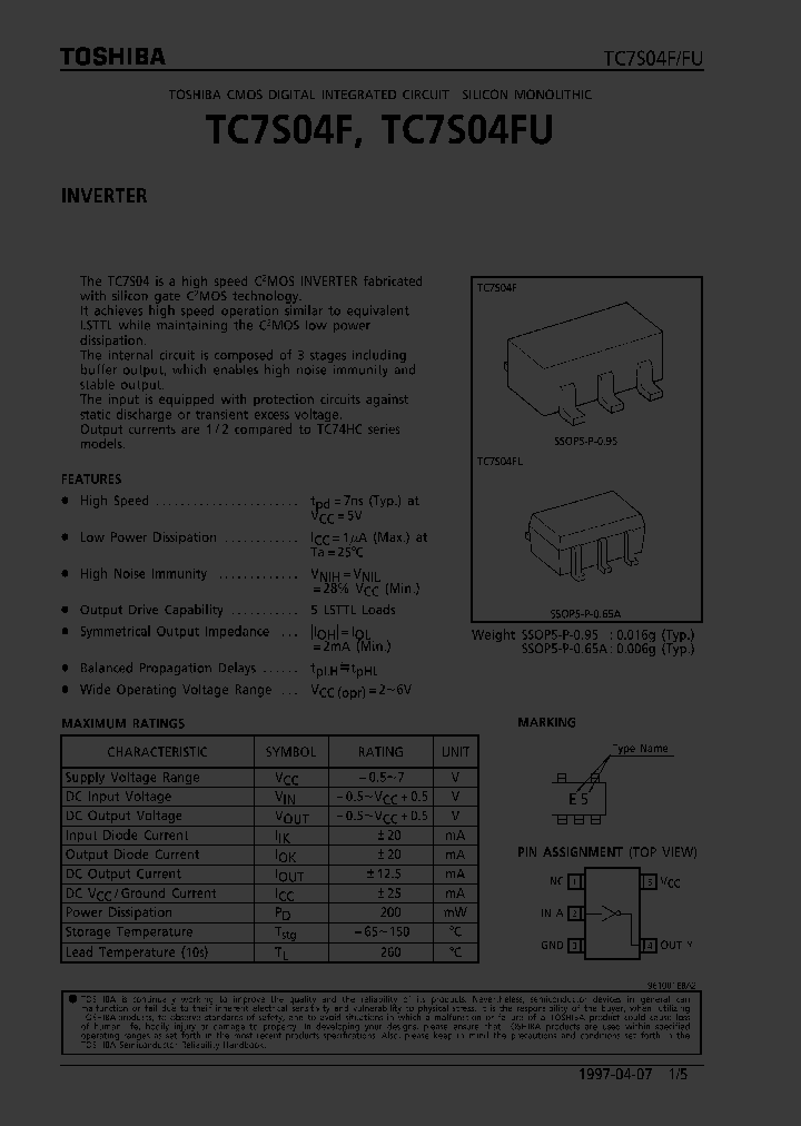 TC7S04_36853.PDF Datasheet