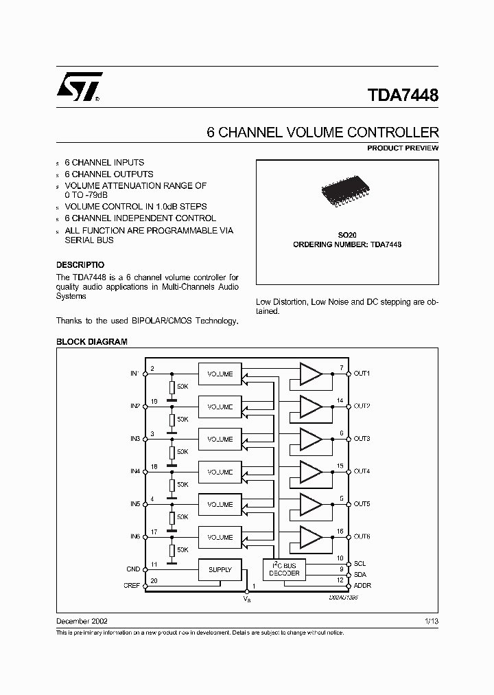 TDA7448_130690.PDF Datasheet