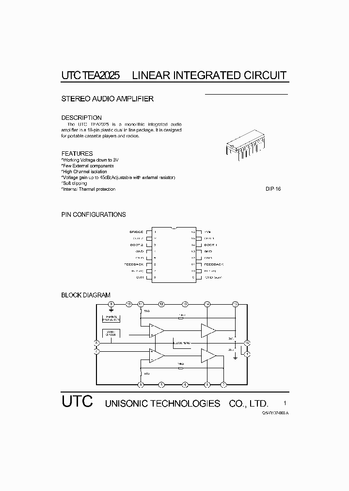 TEA2025_37120.PDF Datasheet