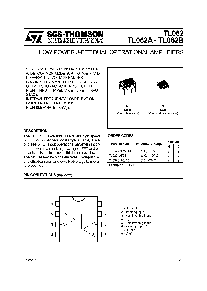 TL062AC_44311.PDF Datasheet Download --- IC-ON-LINE
