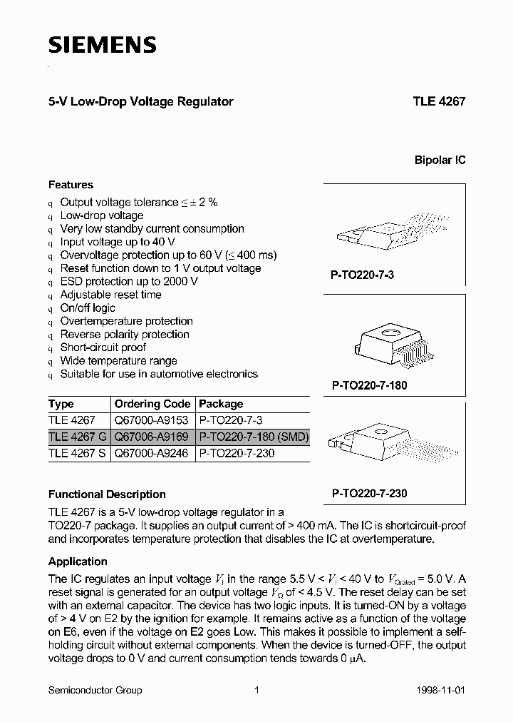 TLE4267_101846.PDF Datasheet Download --- IC-ON-LINE