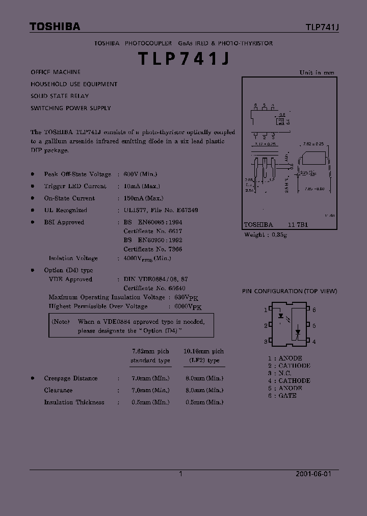 TLP741J_4298.PDF Datasheet