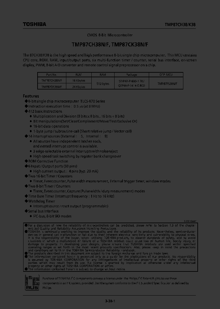 TMP87CH38_80543.PDF Datasheet