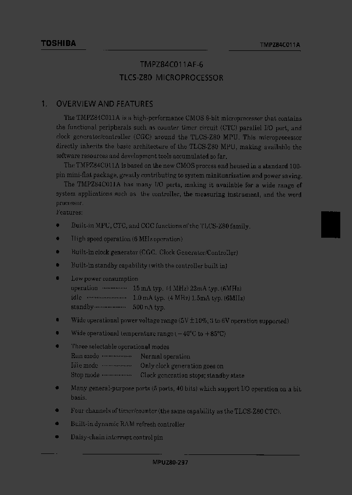 TMPZ84C01_31340.PDF Datasheet Download --- IC-ON-LINE