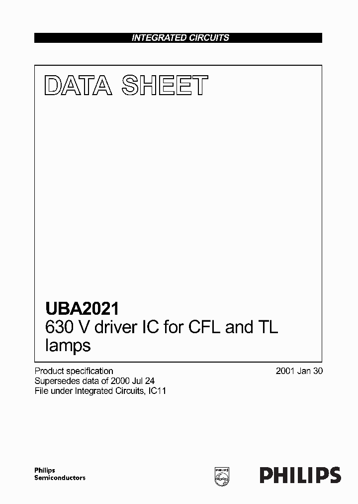 UBA2021_60899.PDF Datasheet Download --- IC-ON-LINE