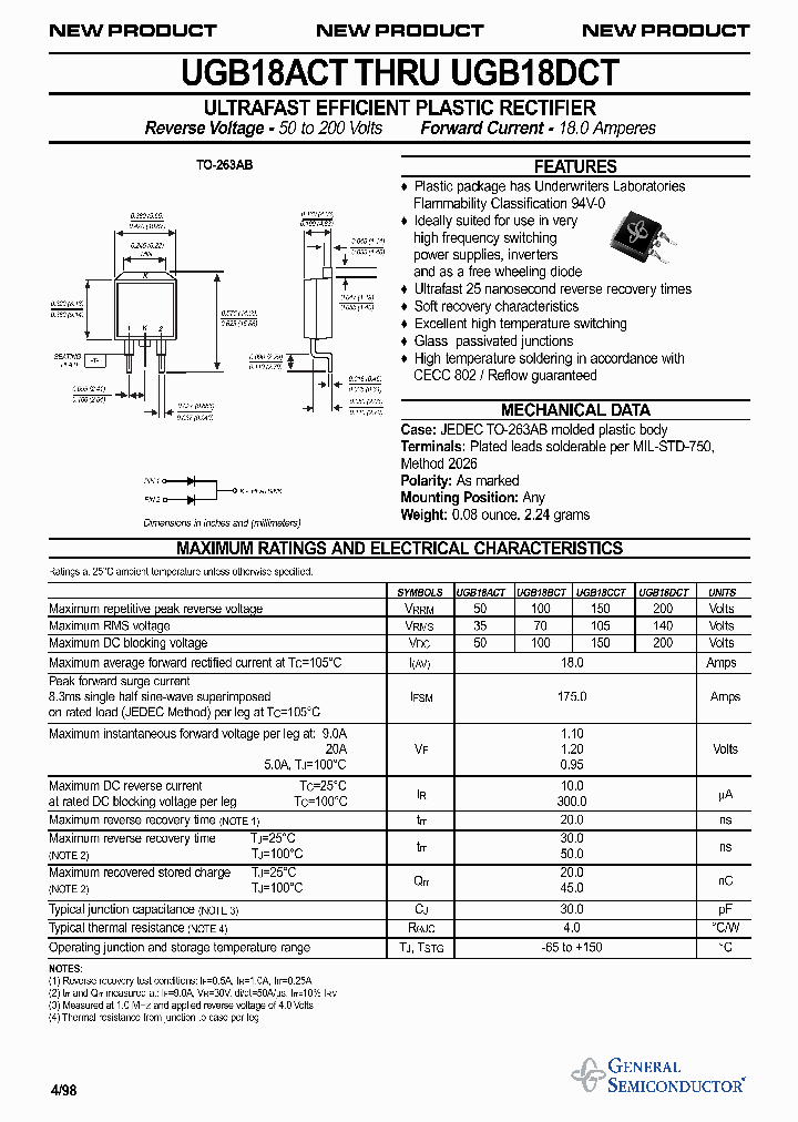 UGB18ACT_39756.PDF Datasheet Download --- IC-ON-LINE