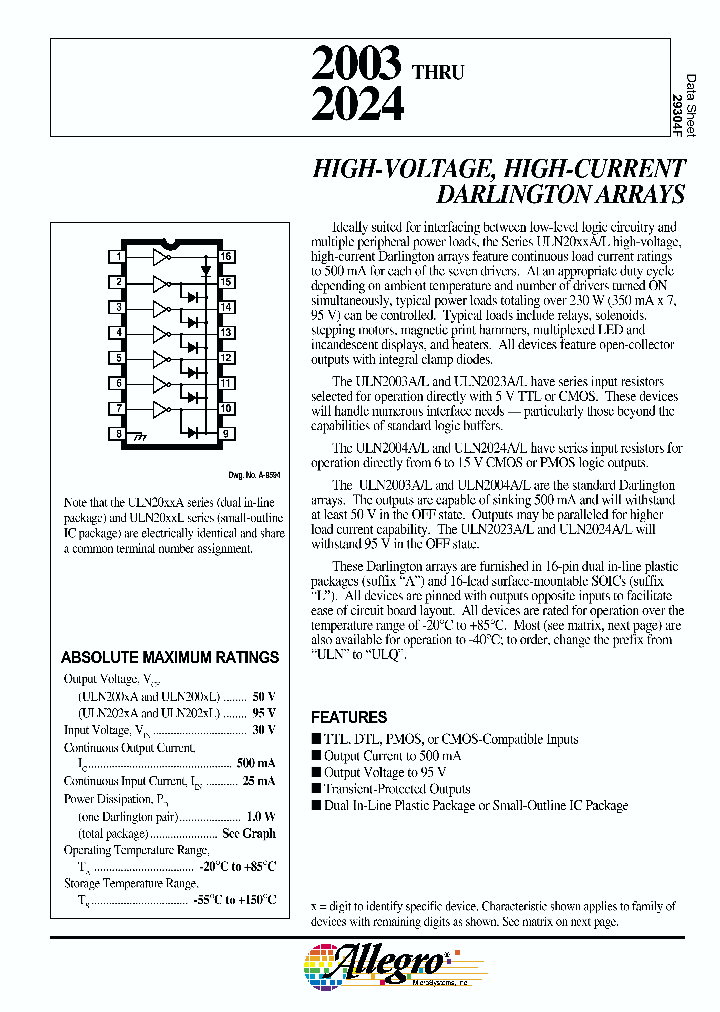 ULN2004L_10351.PDF Datasheet Download --- IC-ON-LINE