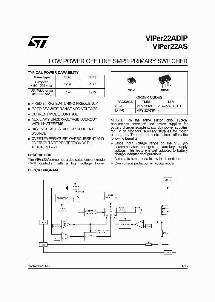 VIPER22A_54536.PDF Datasheet