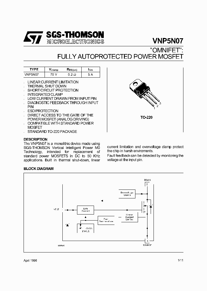 VNP5N07_55038.PDF Datasheet