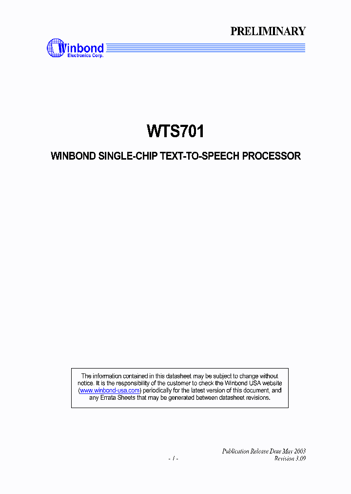 WTS701_63153.PDF Datasheet
