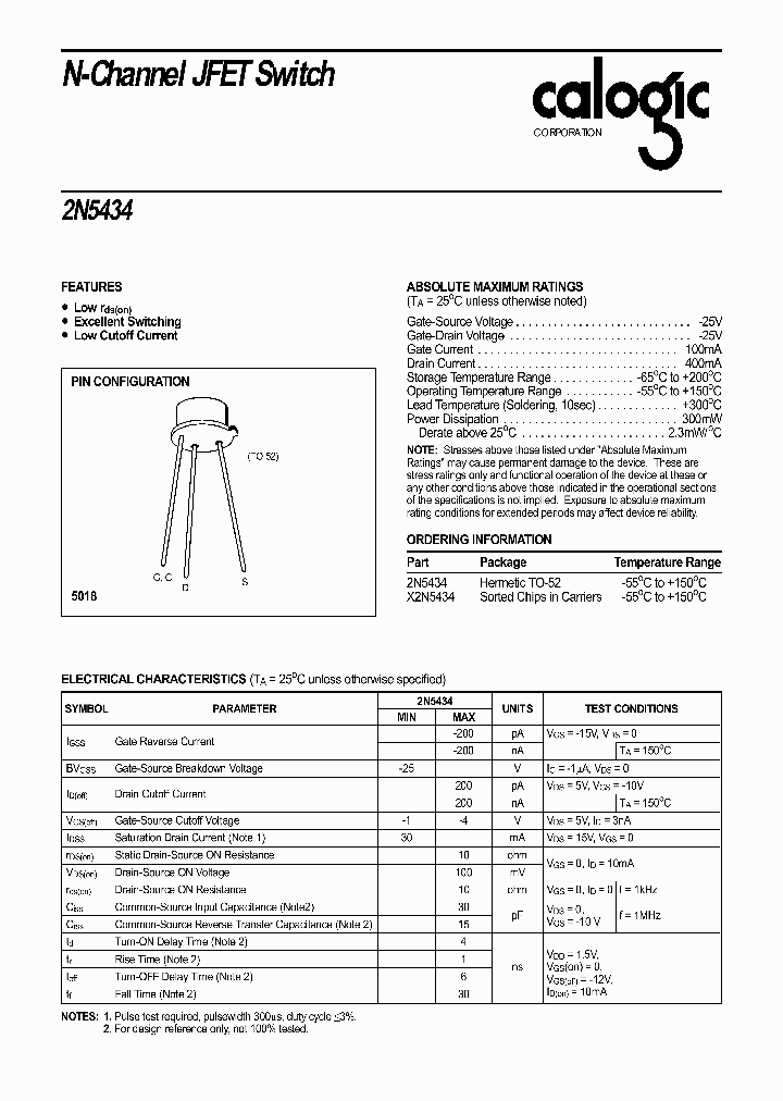 2N5434_181252.PDF Datasheet Download --- IC-ON-LINE
