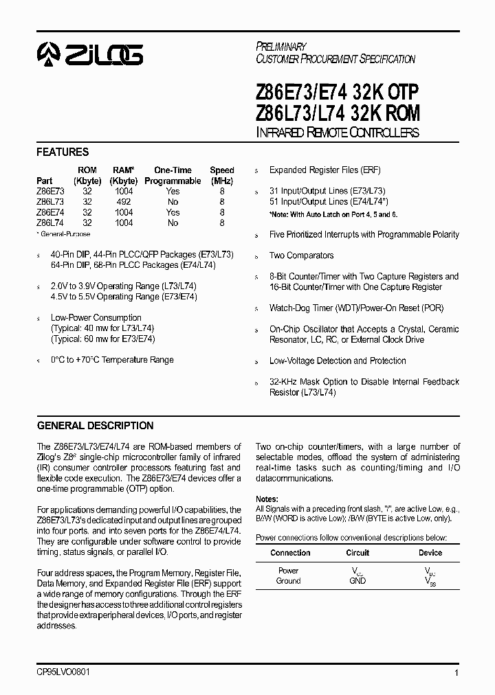 Z86E73_25750.PDF Datasheet