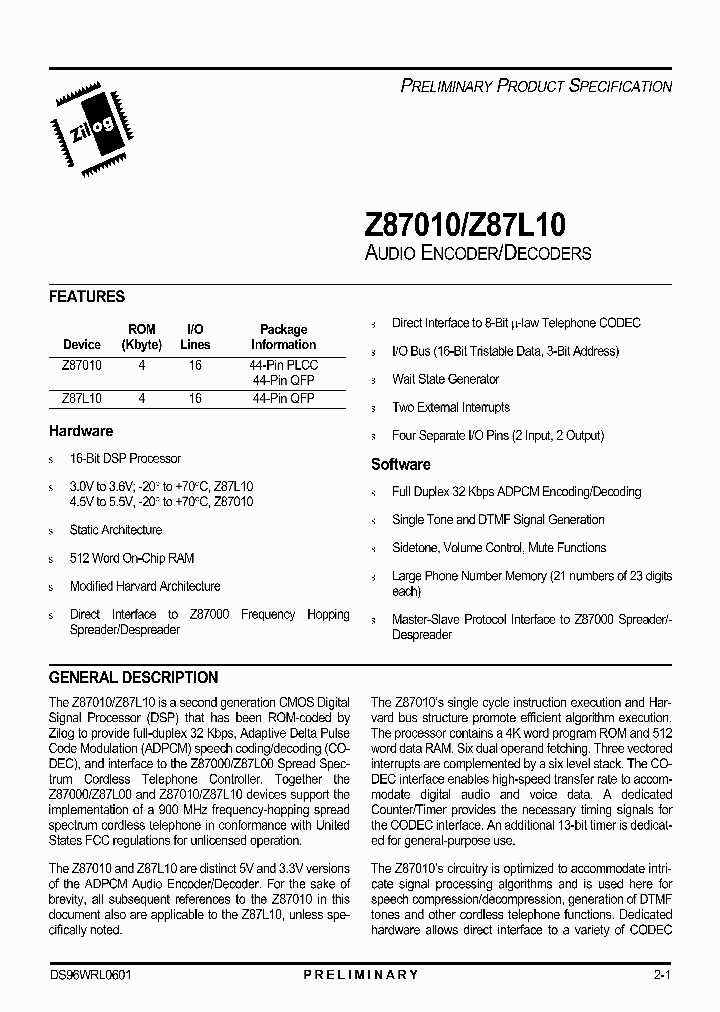 Z87L10_27428.PDF Datasheet