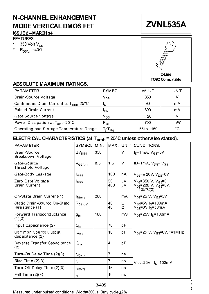 ZVNL535A_188590.PDF Datasheet