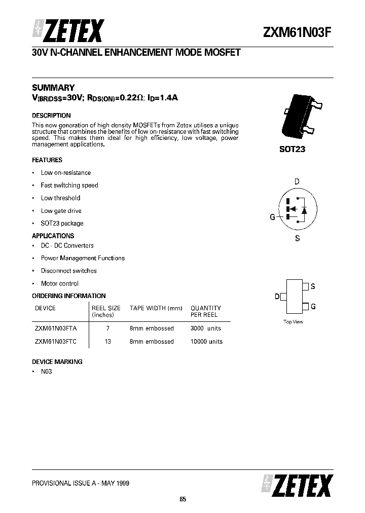 ZXM61N03F_23209.PDF Datasheet