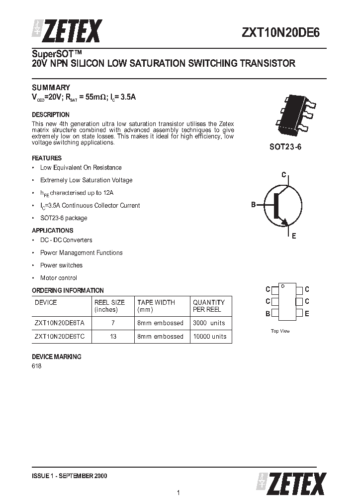 ZXT10N20DE6_23287.PDF Datasheet