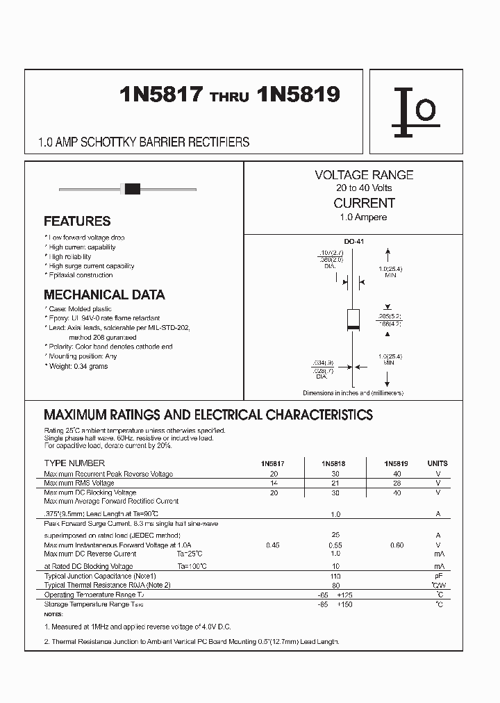 1N5819_303712.PDF Datasheet Download --- IC-ON-LINE