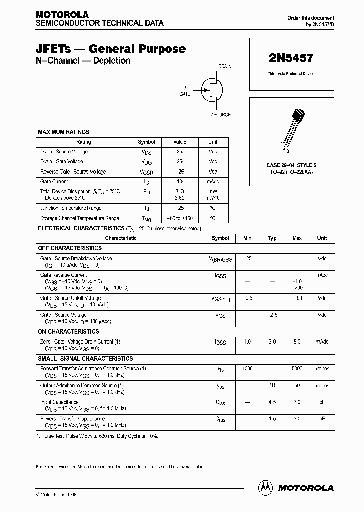 Data Sheet 2n5457 Jfet Pdf Field Effect Transistor Am vrogue.co