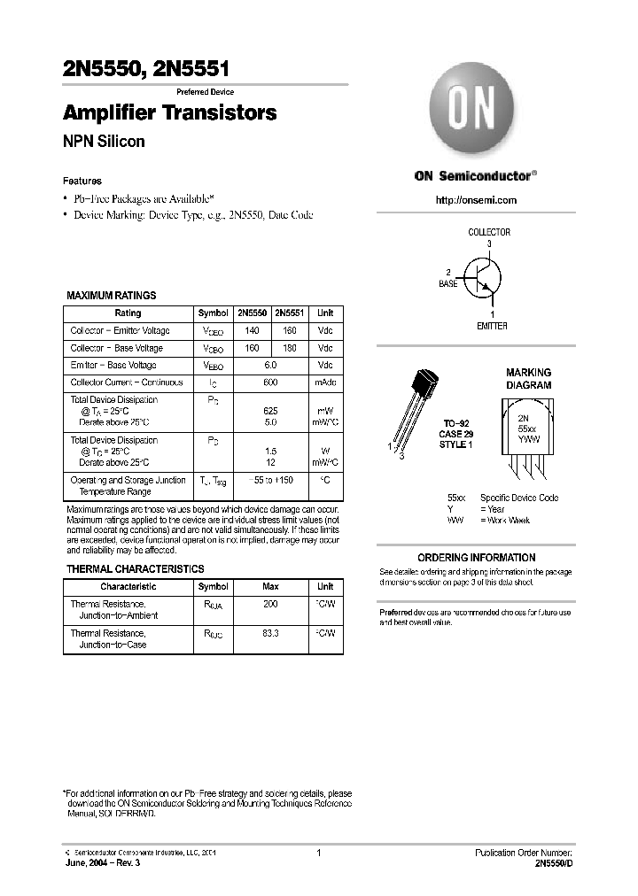 2N5551_258424.PDF Datasheet Download --- IC-ON-LINE