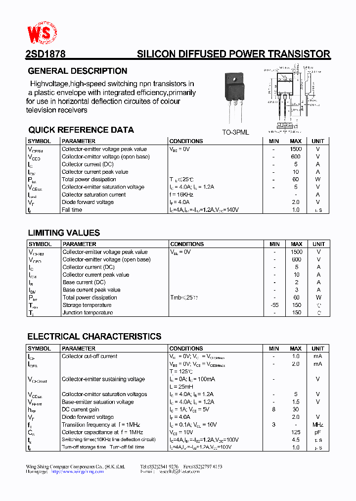 2SD1878_294204.PDF Datasheet Download --- IC-ON-LINE