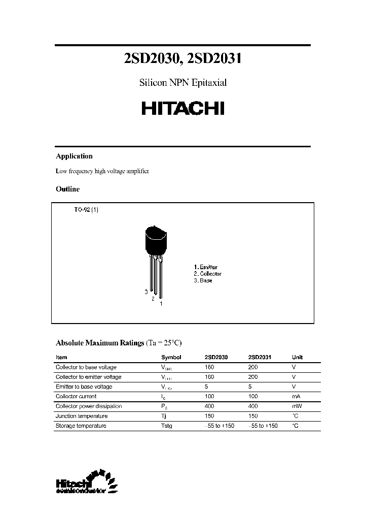 2SD20302SD2031_279020.PDF Datasheet