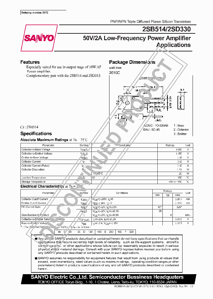 2SD330_288964.PDF Datasheet