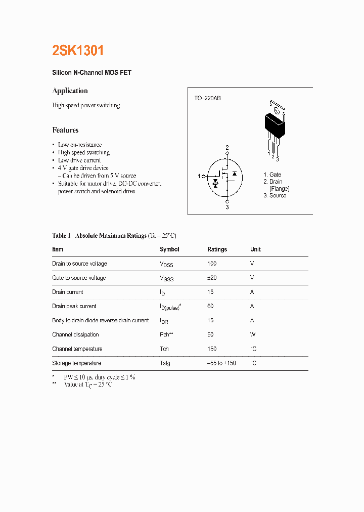 2SK1301_290346.PDF Datasheet