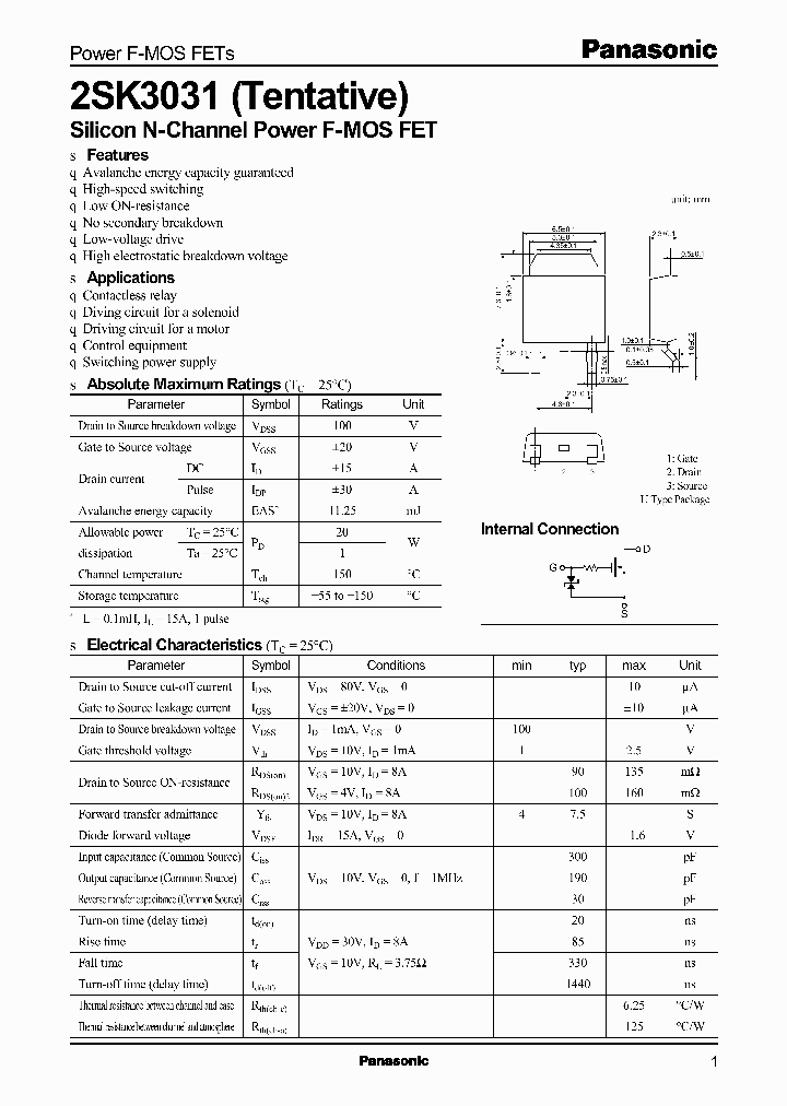 2SK3031TENTATIVE_278928.PDF Datasheet