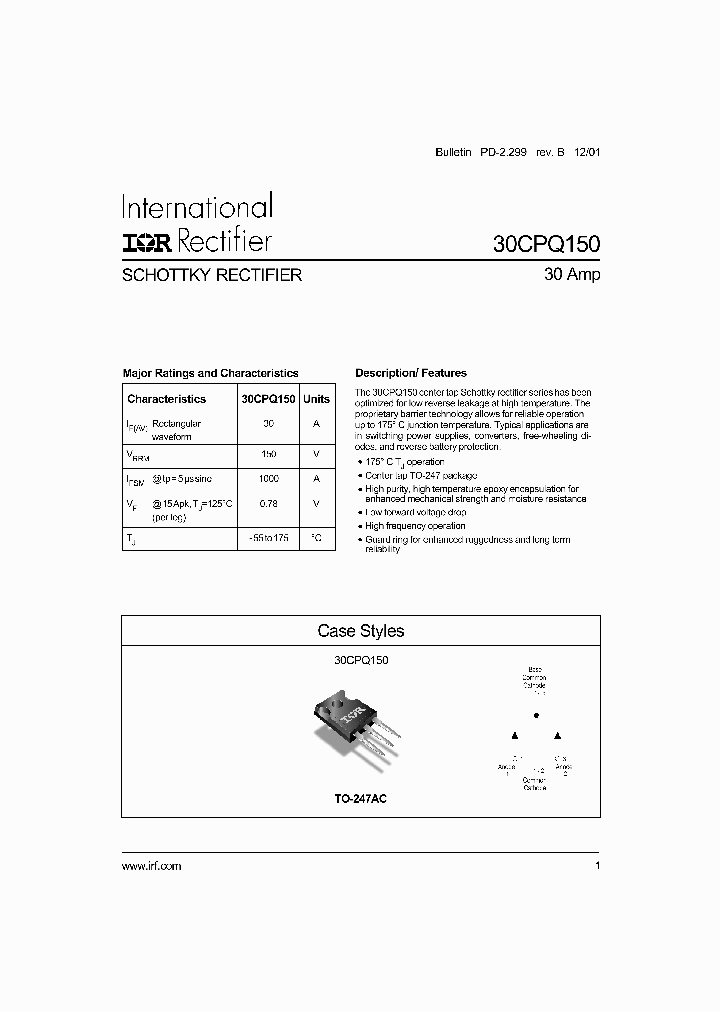 30CPQ150_287421.PDF Datasheet Download --- IC-ON-LINE