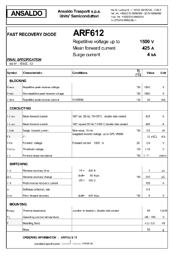 ARF612S15_297353.PDF Datasheet