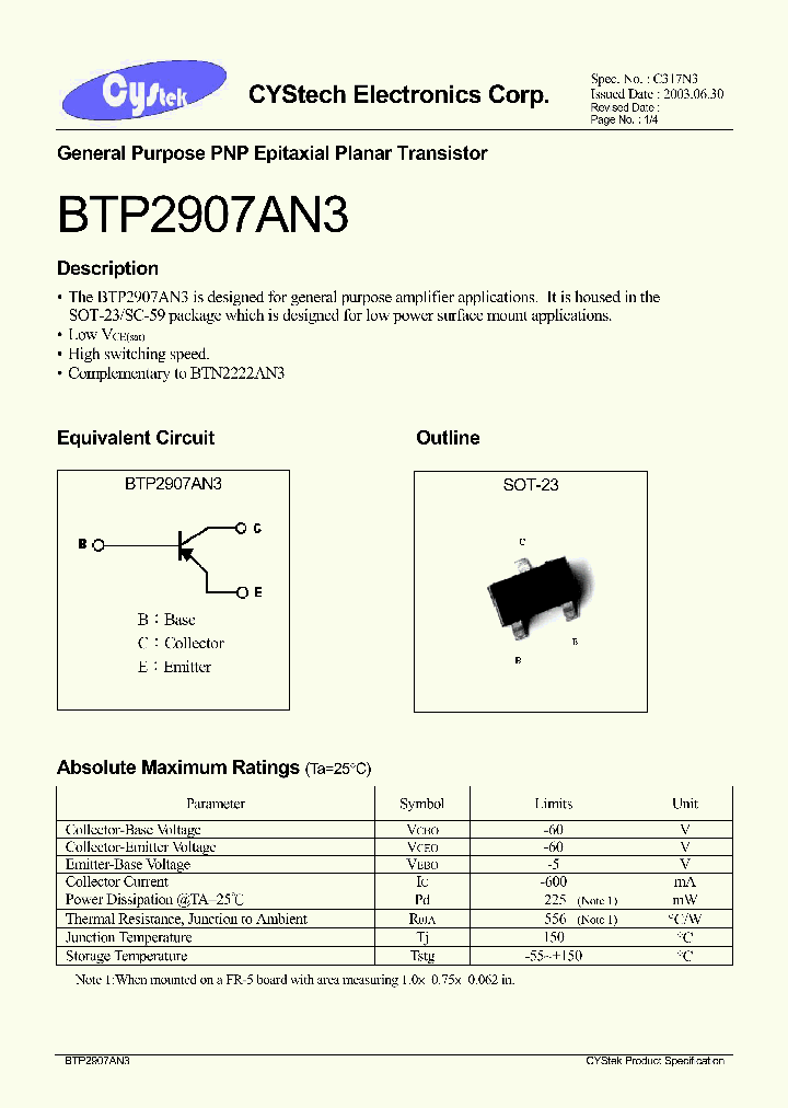 BTP2907AN3_294622.PDF Datasheet