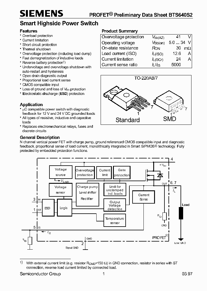 BTS640S2_299589.PDF Datasheet Download --- IC-ON-LINE