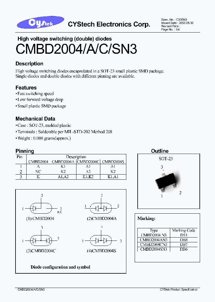 CMBD2004XN_294418.PDF Datasheet