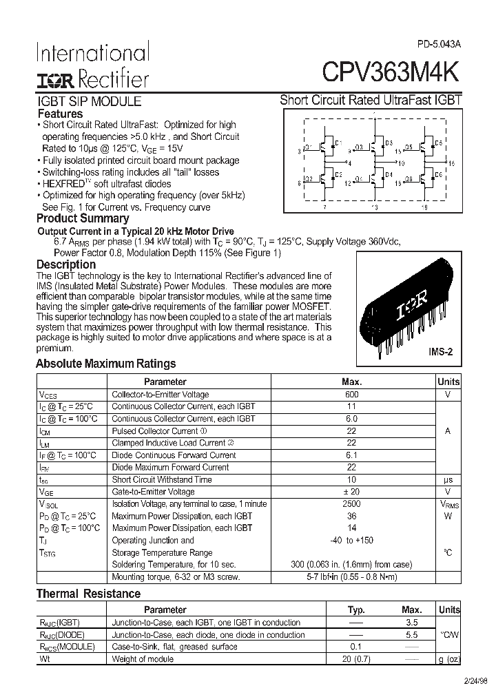 CPV363M4K_251402.PDF Datasheet Download --- IC-ON-LINE