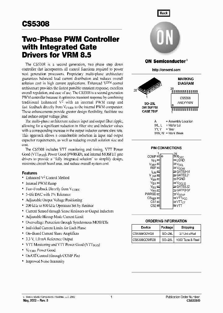 CS5308_274045.PDF Datasheet Download --- IC-ON-LINE