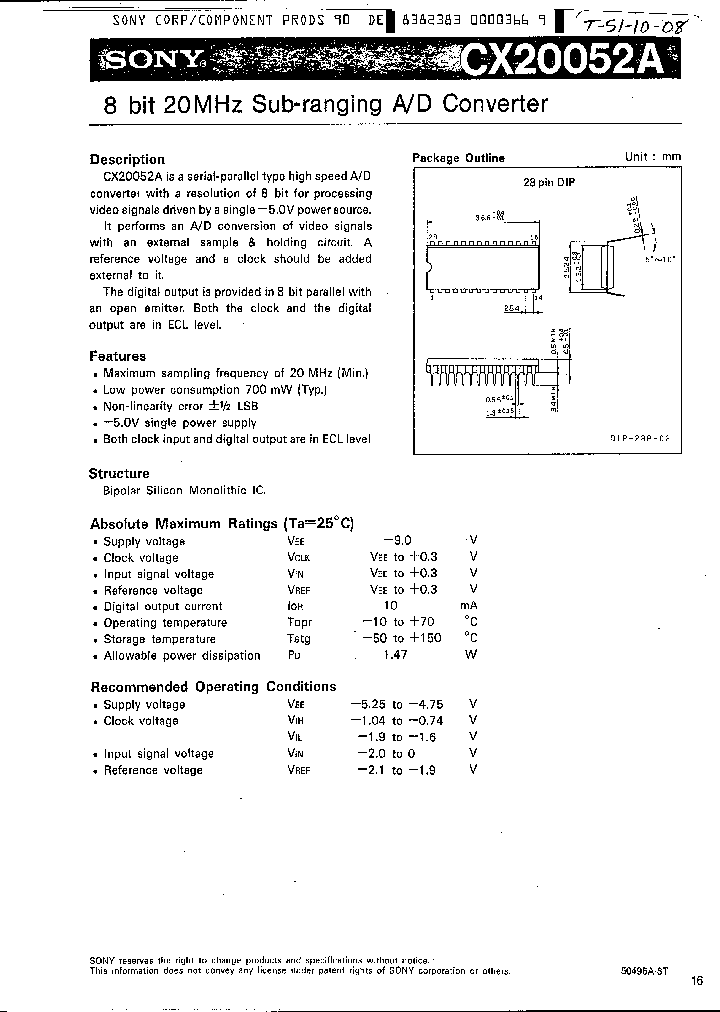 CX20052A_209570.PDF Datasheet
