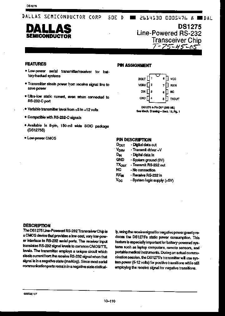 DS1275_296628.PDF Datasheet