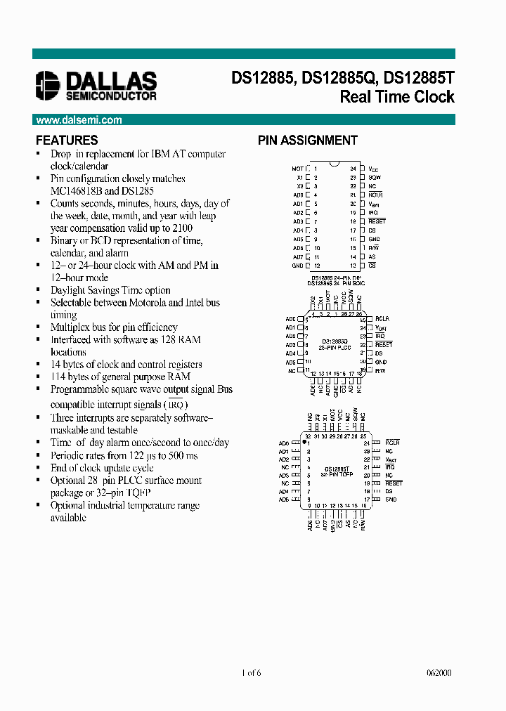 DS12885S_271080.PDF Datasheet Download --- IC-ON-LINE
